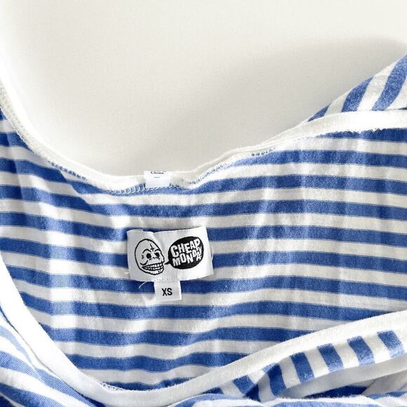 Cheap Monday Women Striped Chest Pocket Mini Tank Beach Dress Blue White Size XS - Picture 5 of 6